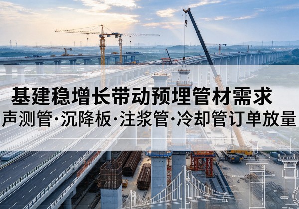 锦屏基建稳增长带动预埋监测管材需求，声测管、沉降板、注浆管订单持续放量